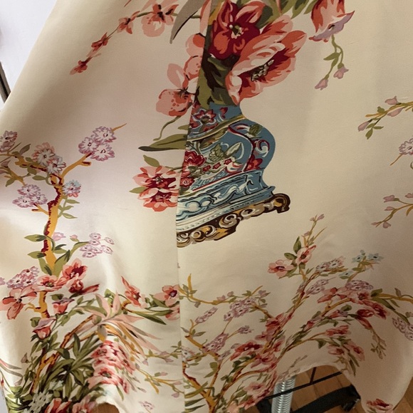 NWT SPENSER JEREMY Silk Chinoiserie Grand Millennial Print Dress Sz 14 - Picture 2 of 16
